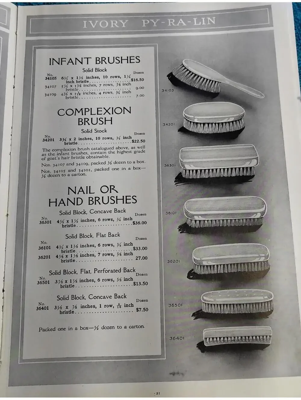 1919 DuPont Pyralin toilet ware catalog price list Advertising Piece Antique VTG